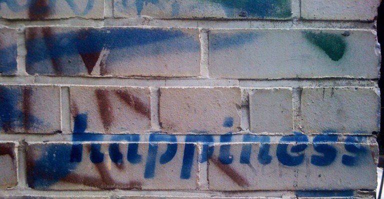 happiness on a wall